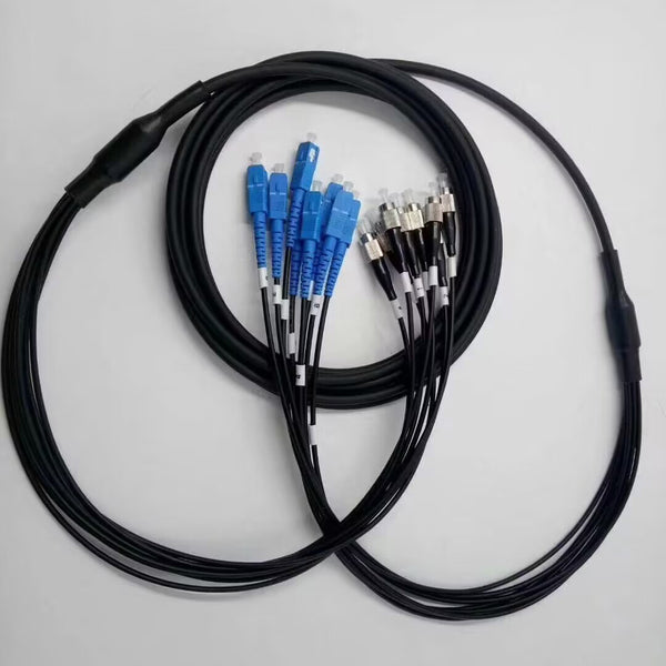 Field Armored Broadcast Breakout Single-mode Fiber Cables with Different Composed Fiber Connectors and Length