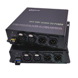 4 チャンネル AES/EBU バランスオーディオオーバーファイバーエクステンダー 500 メートル (MMF) /10Km (SMF)、AES3-1992 準拠