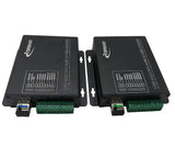 Serielle Daten (1 x RS 232 + 1 x RS 422 + 2 x RS 485) zu Glasfaser-Konverter über 20 km Singlemode-Glasfaser oder 2 km Multimode-Glasfaser, mit SFP-Modul