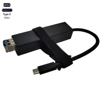 4 Port USB 3.0 Hub Type C over to 250 Meters  Single-mode Fiber Optic Extender, Supports 5 Gbps Super-Speed, Rx with Pigtailed Type C