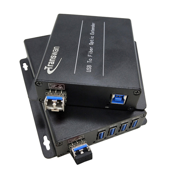 4 Ports USB 3.2 Over SM Fiber Optic Extender to 250 Meters, Compatible with USB 3.2 Gen 1x1/USB 3.1 Gen 1/USB 3.0/USB 2.0/USB 1.1, Support 3D Sanner