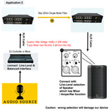 8 Ch Line-Level Balanced XLR Audio Over Fiber Extender (Converter) to Max 20 Km SMF or 500 Meters MMF, Providing 16-bit or 24 bit Audio Quality