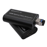 Mini 4K HDMI Over Fiber Extender to 10 Kilometers Over 1 SMF Fiber, 4K Uncompressed Signal  (4K @30Hz)