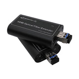 Mini 4K HDMI Over Fiber Extender to 10 Kilometers Over 1 SMF Fiber, 4K Uncompressed Signal  (4K @30Hz)