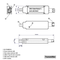 Mini USB 3.0 Type B over Single-mode Optic Fiber,  w/ SFP module, Support 5Gbps Speed