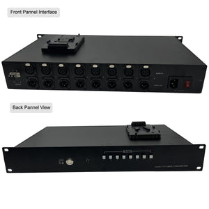 8 Channels Mic & Line Level Audio Over Fiber Extender with Independent Mic/Line Level Switch Button
