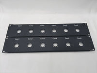 2U Flat Front Panel for SMPTE Hybrid Cables Connectors (FXW/EDW FMW/PUW) Same Hole & Screw Size as LEMO's
