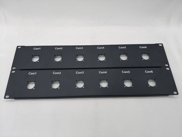 2U Flat Front Panel for SMPTE Hybrid Cables Connectors (FXW/EDW FMW/PUW) Same Hole & Screw Size as LEMO's