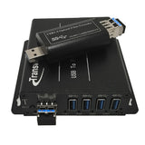 4 Ports USB 3.0/2.0/1.1 über Singlemode-Glasfaser-Extender bis 250 Meter, abwärtskompatibel mit USB 2.0/1.1