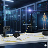 4 Ports USB 3.0 Hub to 250 Meters over Single-mode Fiber Optic Extender w/10 G SFP, Supports 5 Gbps Super-Speed