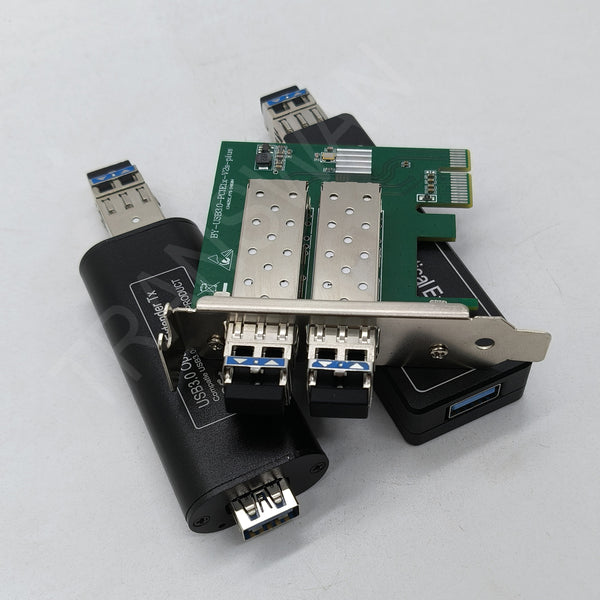 PCI-E slot to 2 Ch x USB 3.0/2.0/1.1 Fiber Optic Extender(Mini Size) over Max 820FT Single-mode Fiber, 5 Gbps Supported & Backwards Compatible