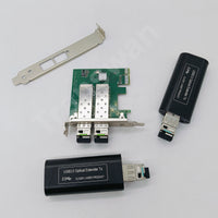 PCI-E カードから最大 250 メートル (820FT) までの 1 ポート USB 3.0 光ファイバ エクステンダ、10Gbps SFP 付きシングルモード ファイバ、最大 5 Gbps の超高速