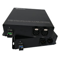 2 Ch AES/EBU Balanced Audio to Fiber Converter over 500 Meter (MMF) /10Km (SMF), Compliance with AES3-1992