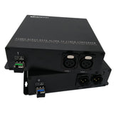 2-Kanal-Line-Level-XLR-Audio-zu-Glasfaser-Konverter über 20 km SMF oder 500 Meter MMF, bietet 16-Bit- oder 24-Bit-Audioqualität