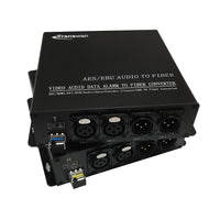 4-Kanal AES/EBU symmetrisches Audio über Glasfaser-Extender 20 km (SMF), unterstützt 48 K/24 Bit, Konformität mit AES3-1992