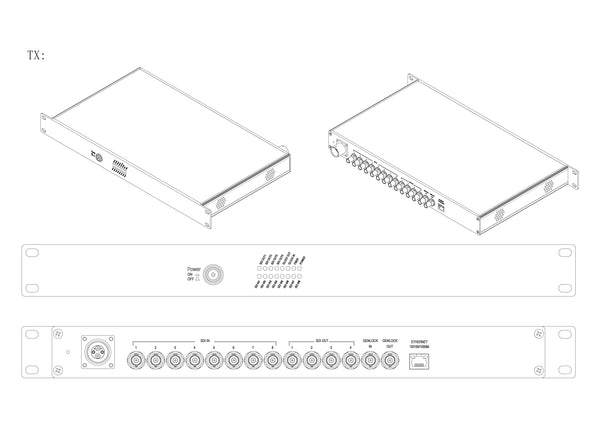 8Ch 3G-SDI Forward+4Ch 3G-SDI Reverse+1Ch 2 Way Genlock to Fiber Optic ...