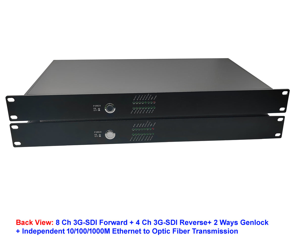8Ch 3G-SDI Forward+4Ch 3G-SDI Reverse+1Ch 2 Way Genlock to Fiber Optic ...