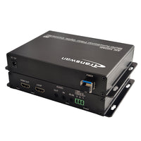 4K HDMI 多機能光ファイバーコンバーター (ループアウト付き 4K HDMI ビデオ + 3.5 オーディオ + 逆 IR + RS232 データ)