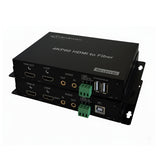 4K HDMI 2.0 多機能光ファイバーコンバーター (ループアウト付き 4K HDMI P60 ビデオ + 3.5 オーディオ + RS232 データおよび USB ポート)