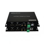 4K HDMI 2.0 多機能光ファイバーコンバーター (ループアウト付き 4K HDMI P60 ビデオ + 3.5 オーディオ + RS232 データおよび USB ポート)