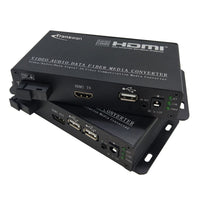 HDMI、USB (キーボードおよびマウス) および IR 信号付き光ファイバーエクステンダー KVM、最大 1920 x 1080、HDCP