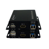 4K(UHD) HDMI Fibre Extender over 10 Kilometers SMF with Keyboard & Mouse, Support Un-compressed Signal (4K @30Hz), HDCP Compliance