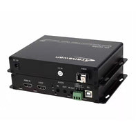 4K HDMI 多機能光ファイバーコンバーター (ループアウト付き 4K HDMI ビデオ + 3.5 オーディオ + 逆 IR + RS232 データおよび USB ポート)