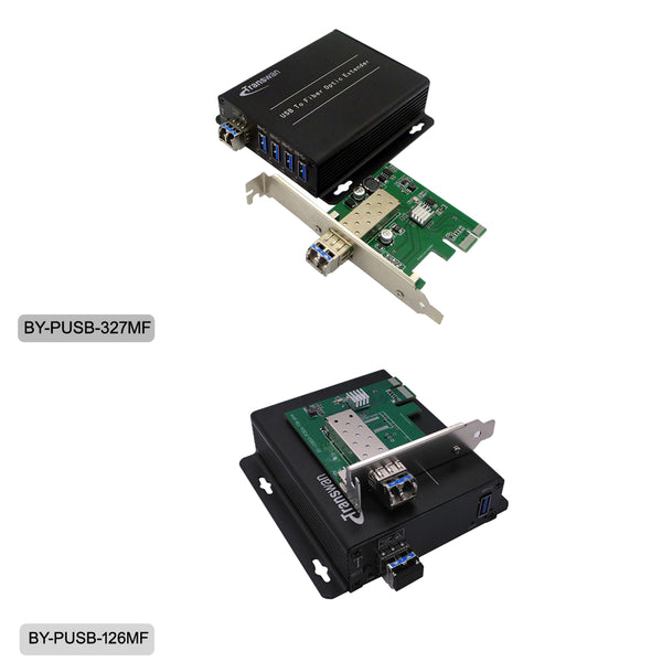 PCI-E-Karte zu USB 3.0-Hub über Multimode-Glasfaser-Extender, kompatibel mit USB 2.0/1.1