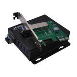 PCI-E-Karte zu USB 3.0-Hub (1–4 Ports) über Glasfaser-Extender bis max. 100 Meter (330 Fuß) über Multimode-Glasfaser OM3+, mit 10 Gbit/s SFP