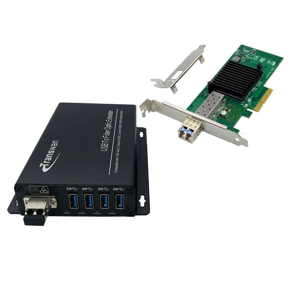 USB 3.2 Hub  to PCI-e Card Over Optic Fiber Extender 250 Meters, Compatible with USB 3.2 Gen 1x1/USB 3.1 Gen 1/USB 3.0/USB 2.0/USB 1.1, Support 3D Sanner
