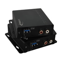 2-Kanal-RCA-Audio-Glasfaser-Extender auf 20 km über SM-Glasfaser / 2 km MMF, RCA-zu-Glasfaser-Konverter, unterstützt 24-Bit-Digitalkodierung
