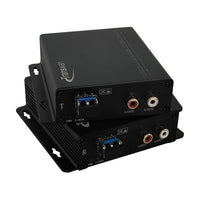 2 Channels RCA Audio Fiber Extender to 20 Km over SM Fiber / 2 Km MMF, RCA to Fiber Optic Converter, Supports 24 & 16-Bit Digitally Encoded