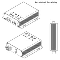 マルチチャンネル RCA オーディオ オーバー光ファイバー エクステンダー (SM ファイバー/2 Km MMF で 20 Km まで)、RCA オーディオ - 光ファイバー コンバーター