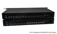 8/16 Ch x 3G/HD/SD-SDI Over Fiber Extender to 10Km with SMPTE 3K93K Connector