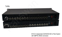 8/16 Ch x 3G/HD/SD-SDI Over Fiber Extender to 10Km with SMPTE 3K93K Connector