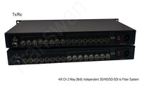 8 Ch 2 Way (Bidi) x 3G/HD/SD-SDI to Fiber Converter over 10Km SMF with SMPTE 3K93K Connector