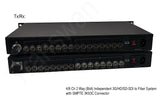 8 Ch 2 Way (Bidi) x 3G/HD/SD-SDI to Fiber Converter over 10Km SMF with SMPTE 3K93K Connector