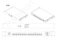 8 Ch 2 Way (Bidi) x 3G/HD/SD-SDI to Fiber Converter over 10Km SMF with SMPTE 3K93K Connector