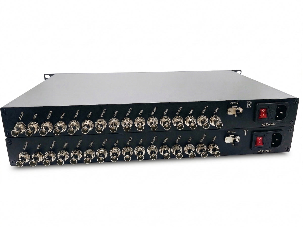8 Ch 2 Way (Bidi) x 3G/HD/SD-SDI to Fiber Converter over 10Km SMF with ...