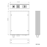 SMPTE ハイブリッドエリミネーションデバイスアダプター (LC ファイバーコネクター + AC 電源) を Lemo ハイブリッドケーブルに変換