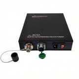 SMPTE ハイブリッドエリミネーションデバイスアダプター (LC ファイバーコネクター + AC 電源) を Lemo ハイブリッドケーブルに変換