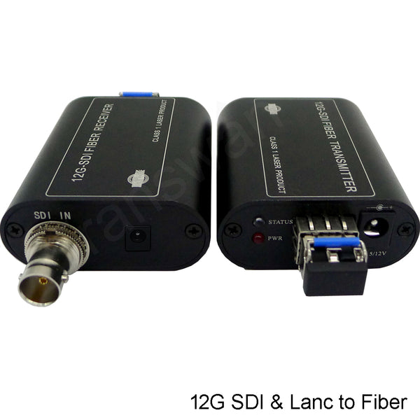 Lanc Remote Control & 12G/3G-SDI to Optic Fiber Converter over 10+Km SMF or 550 Meters MMF