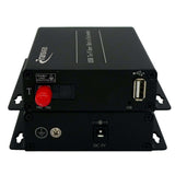 4 ポート USB 2.0/1.1 ハブ、ファイバー エクステンダー経由で最大 5 キロメートルのシングルモード ファイバーまたは 250 メートルのマルチモード ファイバー、SFP モジュール付き