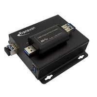 USB 3.0/2.0/1.1 over Single-mode Fiber Extender to Max 250 Meters w/SFP Module, Backward Compatible USB 2.0/1.1