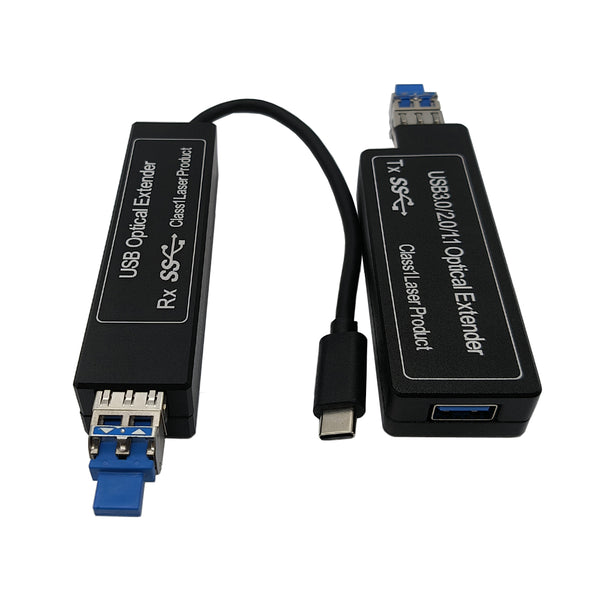 Mini-USB 3.0/2.0/1.1 über Singlemode-Glasfaser-Extender auf maximal 250 Meter, abwärtskompatibel mit USB 2.0/1.1