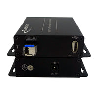 USB 2.0 über Glasfaser Extender bis max. 5 Kilometer Singlemode-Glasfaser oder 500 Meter Multimode-Glasfaser, kompatibel mit USB 1.1, mit SFP-Modul