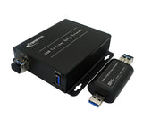 USB 3.0/2.0/1.1 over Single-mode Fiber Extender to Max 250 Meters w/SFP Module, Backward Compatible USB 2.0/1.1