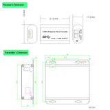 USB 2.0/1.1 über Glasfaser-Extender auf maximal 5 km SMF-Glasfaser oder 250 Meter MMF-Glasfaser, kompatibel mit USB 1.1, Rx ist so klein wie USB-Dongle