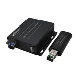 USB 2.0/1.1 über Glasfaser-Extender bis max. 5 km SMF-Glasfaser oder 500 Meter MMF-Glasfaser, kompatibel mit USB 1.1, Rx ist so klein wie ein USB-Dongle