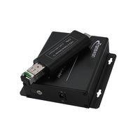USB 2.0/1.1 über Glasfaser-Extender bis max. 5 km SMF-Glasfaser oder 500 Meter MMF-Glasfaser, kompatibel mit USB 1.1, Rx ist so klein wie ein USB-Dongle